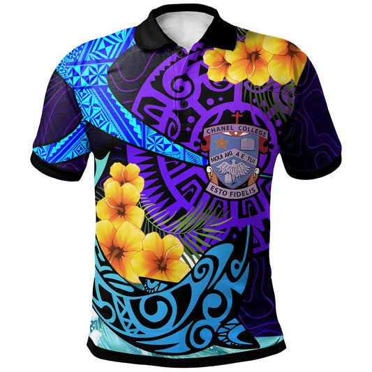 Tonga Polo Shirt - Chanel College with Polynesian Pattern Style and Flower