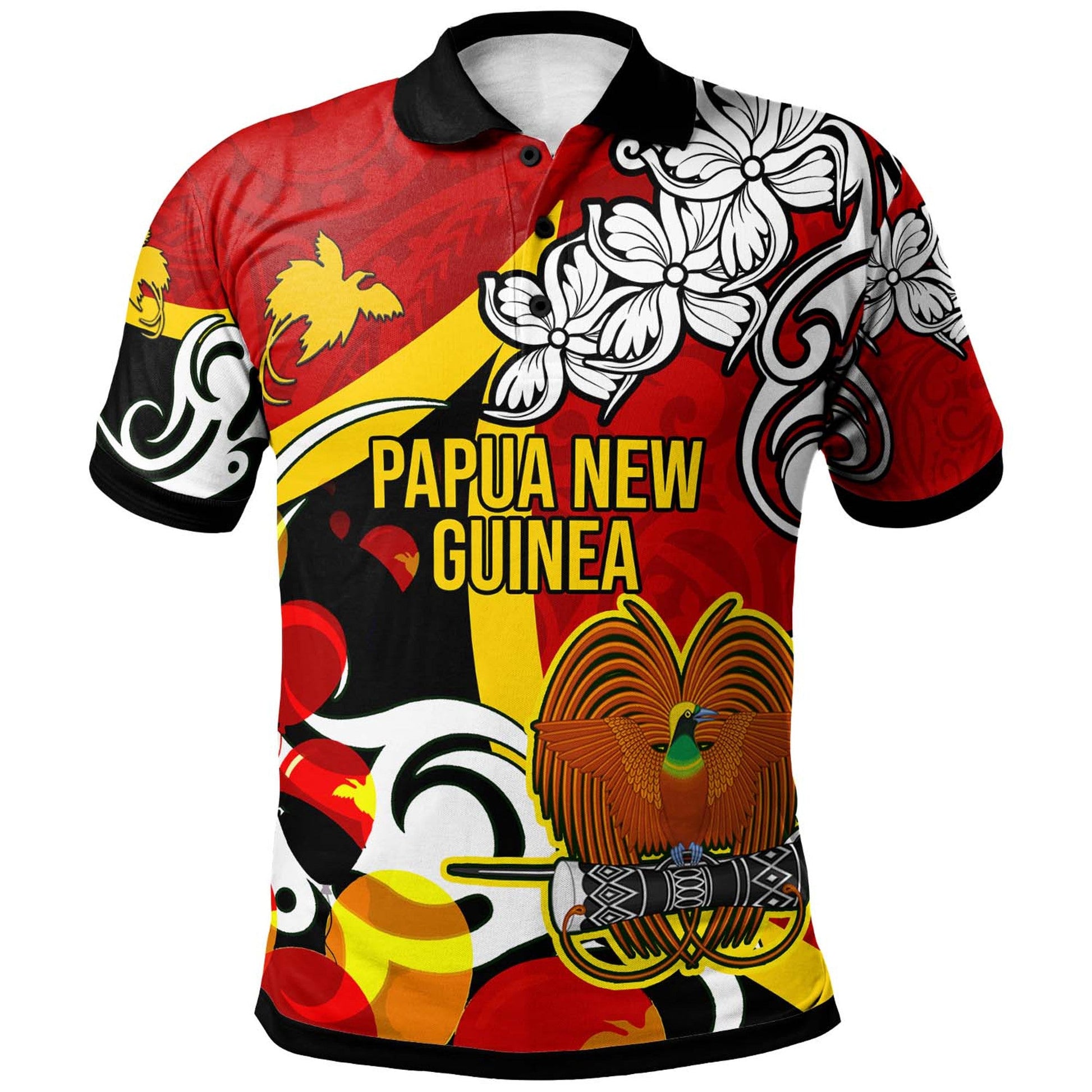 Papua New Guinea Polo Shirt - Coat Of Arms PNG with Polynesian Culture Shirt