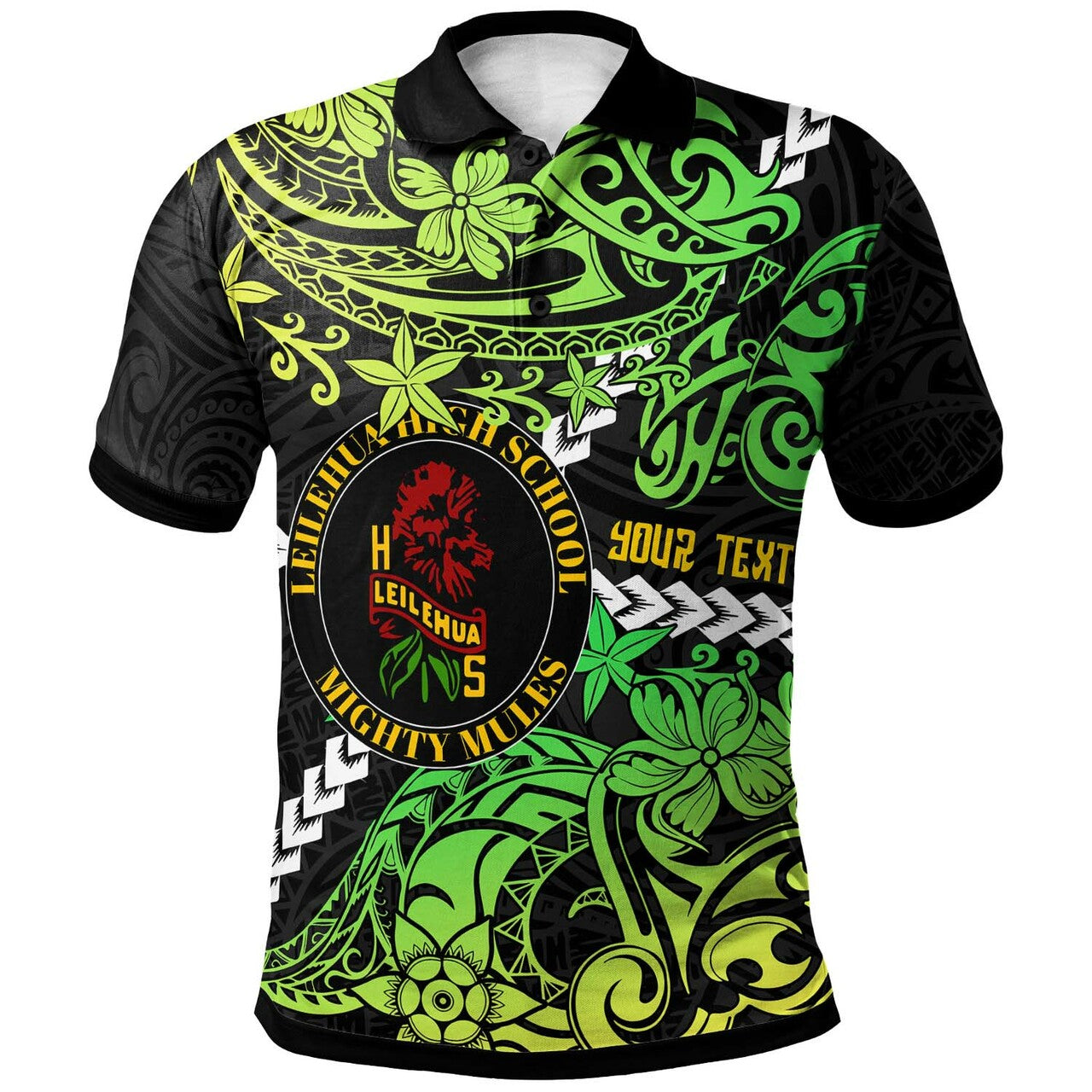 Hawaii Custom Personalised Polo Shirt - Leilehua High School Polynesian with Lehua Flower