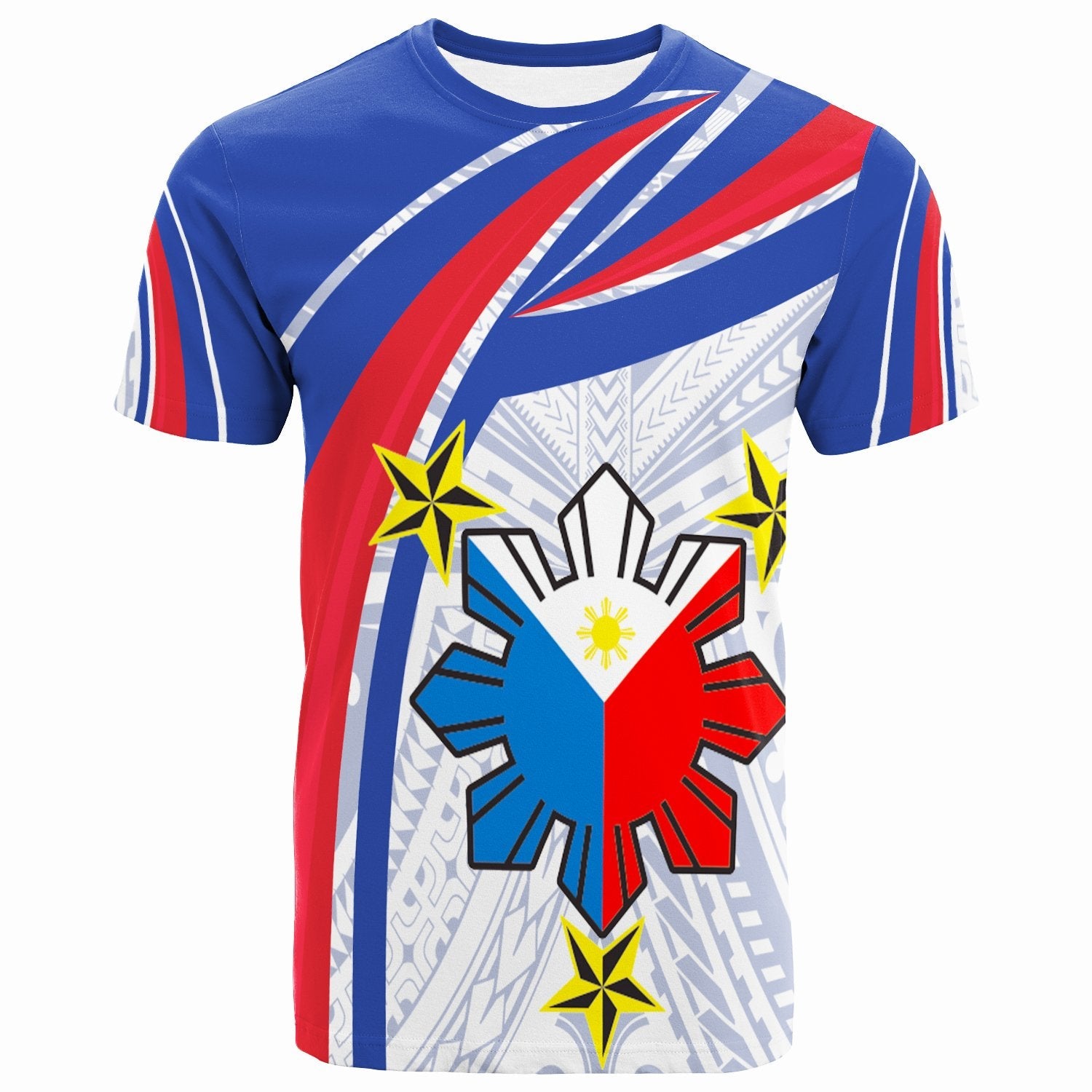 Philippines T - Shirt - Polynesian Pattern With Flag