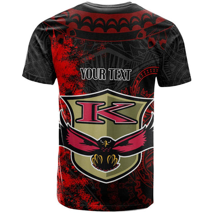 Hawaii Custom Polynesian T-Shirt - Kauai High School Red Eagles Polynesian Tribal Pattern