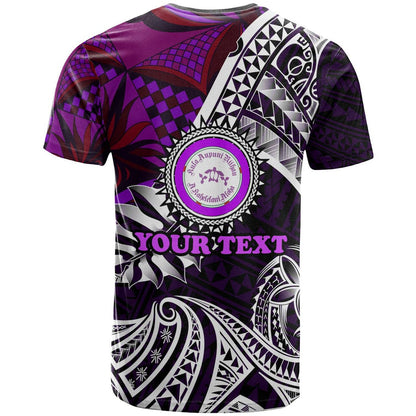 Hawaii Custom Polynesian T-Shirt - Ni'Ihau High And Elementary School Turtles Maroon Hawaii Pattern