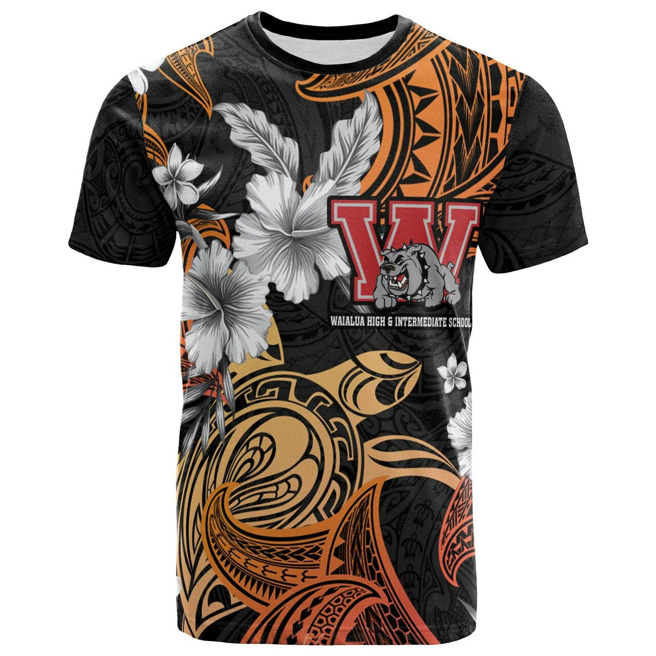Hawaii T-shirt Waialua High & Intermediate School Tribal Pattern