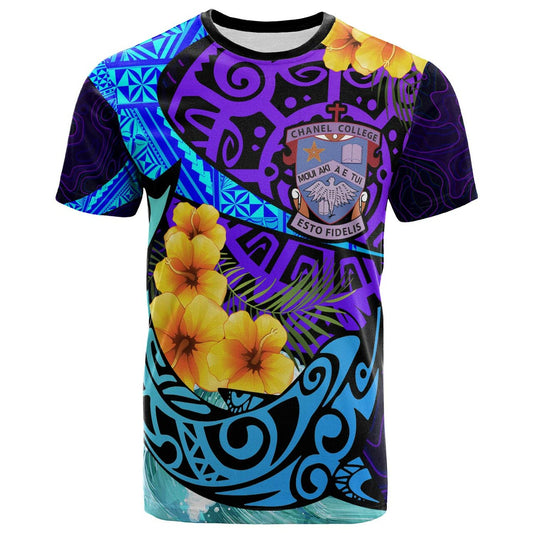 Tonga T-Shirt - Chanel College With Polynesian Pattern Style And Flower