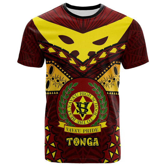 Tonga T-Shirt - Vava'U High Shool Tonga With Polynesian Patterns