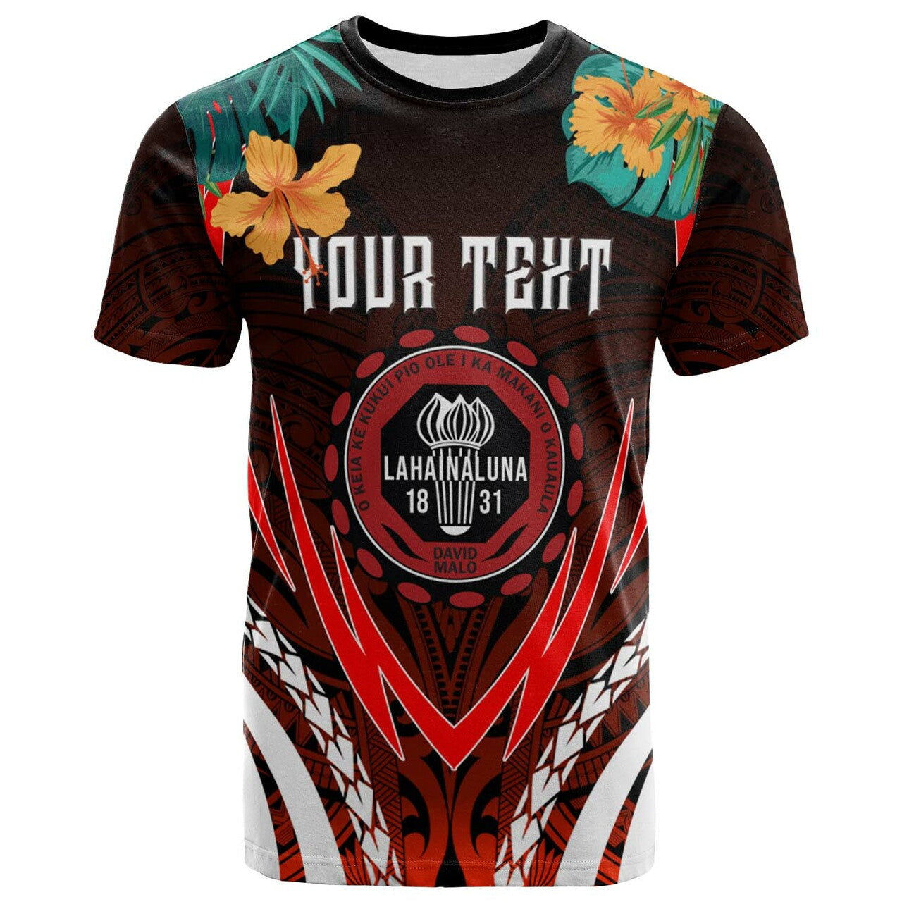 Hawaii Custom T-shirt Lahainaluna High School Polynesian with Hawaii Pattern