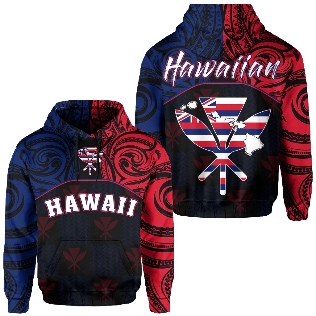 Hawaiian Kanaka Hoodie Flag Nation Black Demodern AH