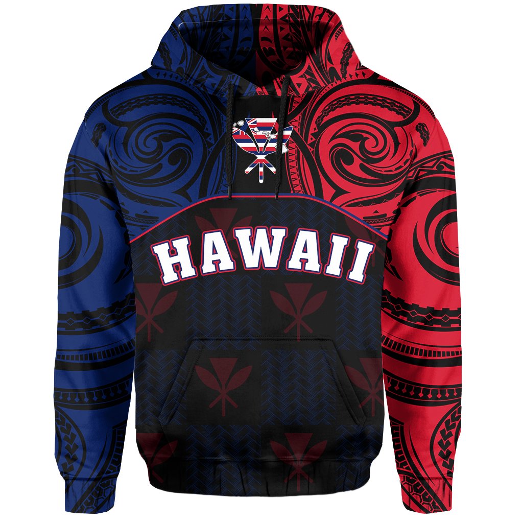Hawaiian Kanaka Hoodie Flag Nation Black Demodern AH