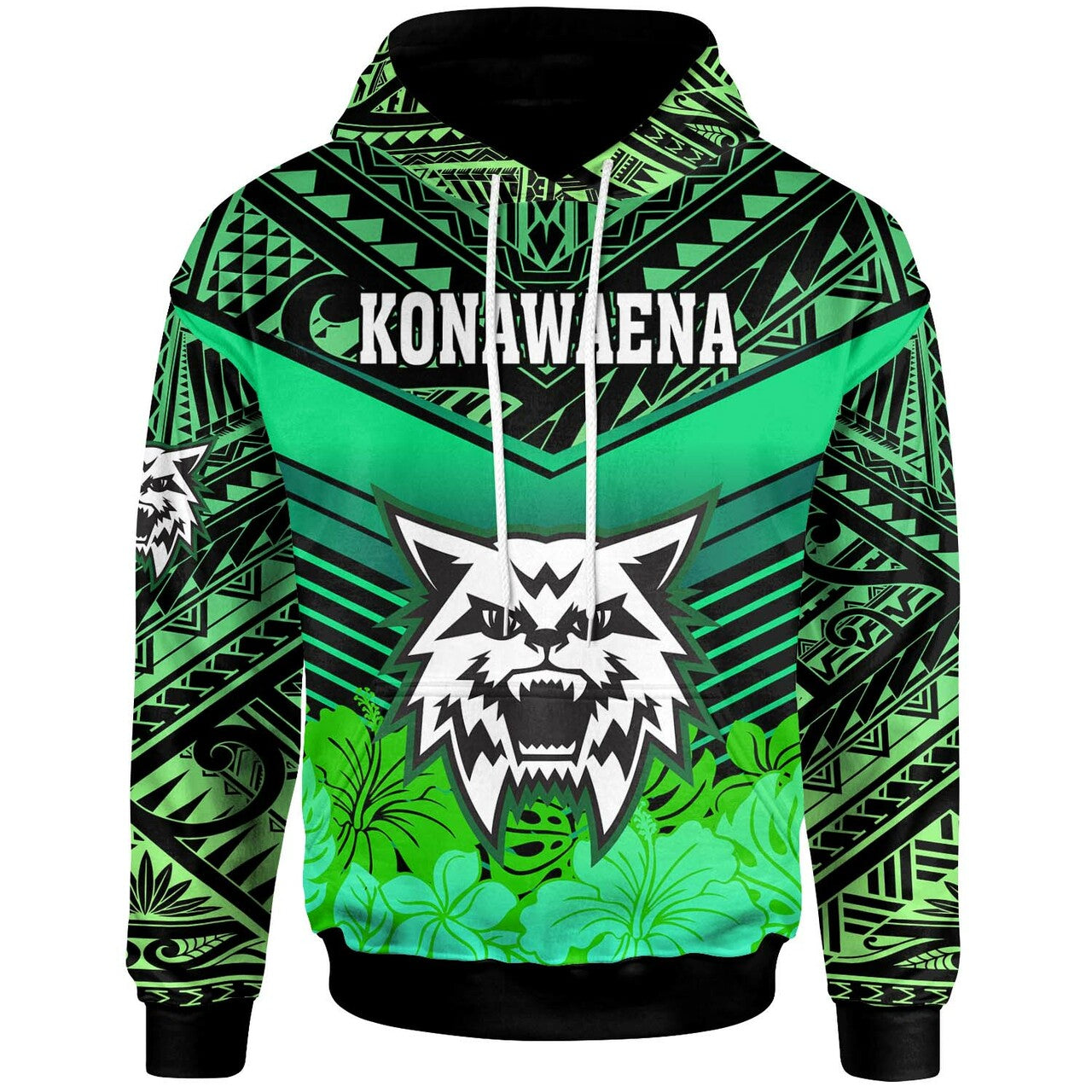 Hawaii Hoodie Konawaena High School with Polynesian Patterns