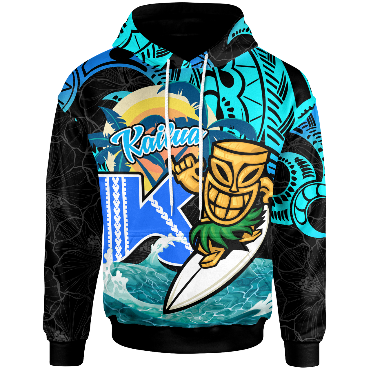 Hawaii Polynesian Hoodie Kailua High School Surfrider Tropical Polynesian Culture Pride