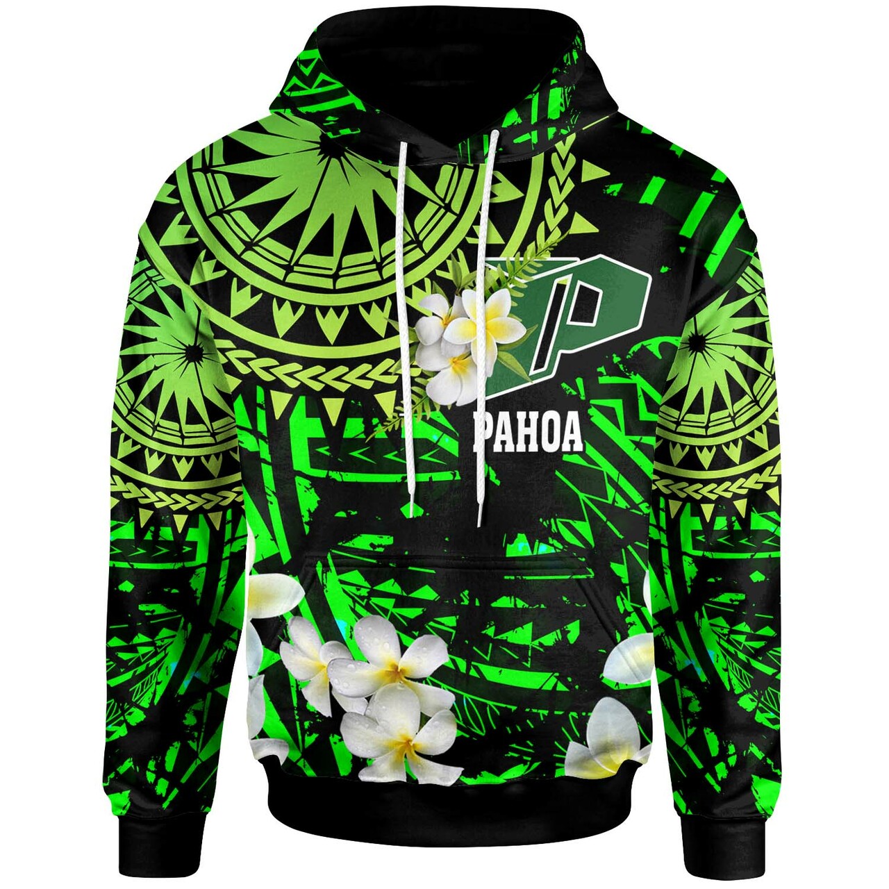 Hawaii Polynesian Hoodie Pahoa High & Intermediate School with Polynesian Patterns
