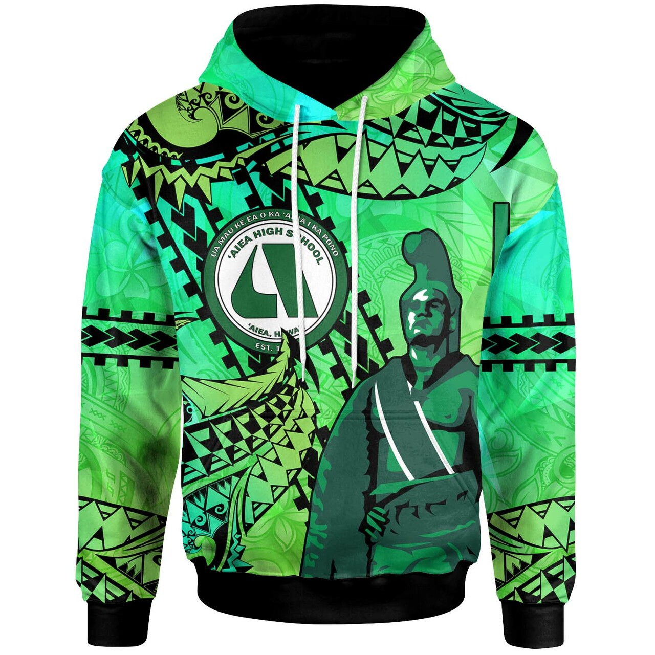 Hawaii Hoodie 'Aiea High School Home Of The Na Ali'i Tribal Pattern