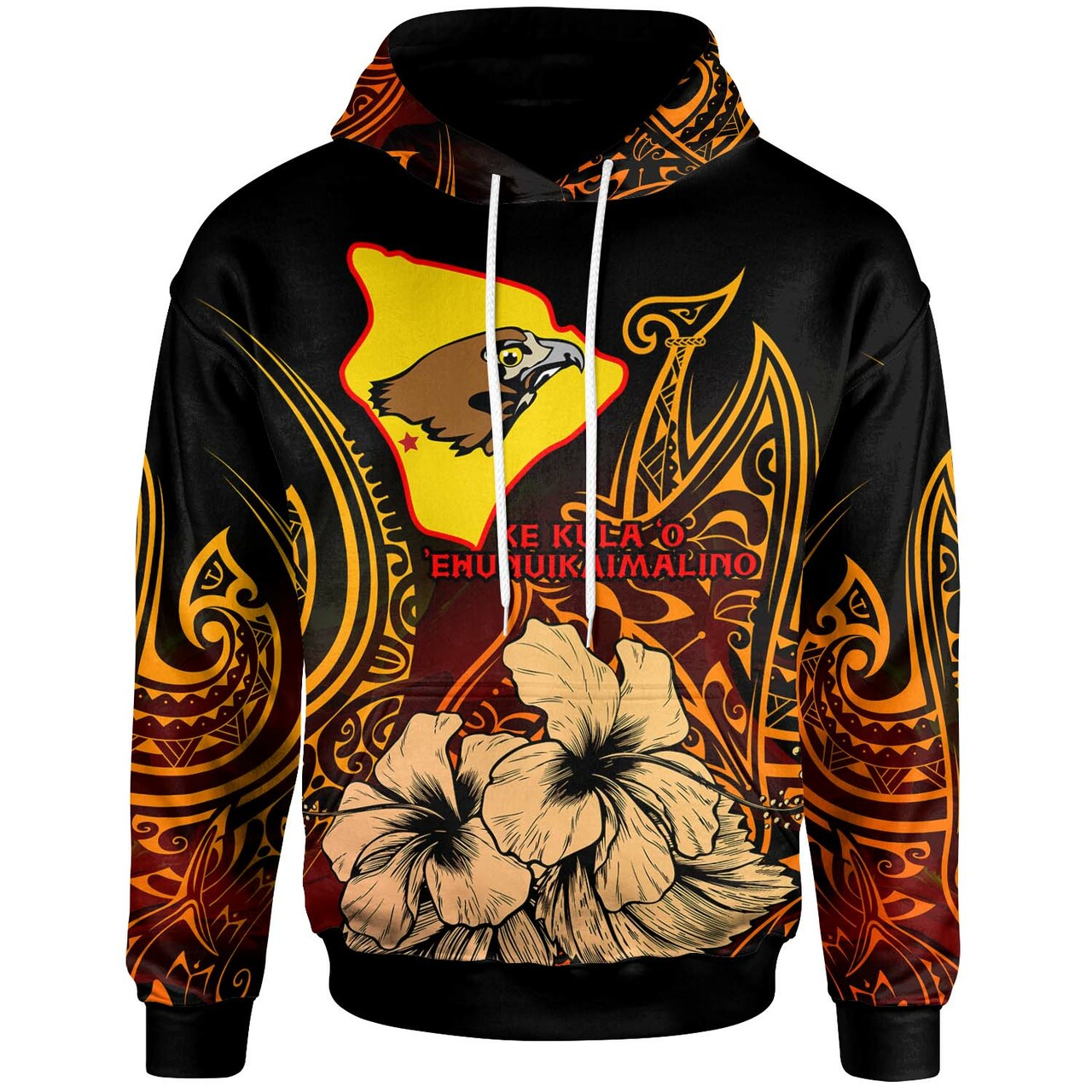 Hawaii Hoodie Ke Kula o Ehunuikaimalino High School with Polynesian Pride Pattern