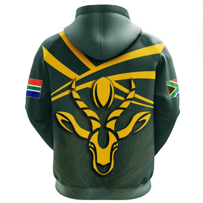 African Hoodie South Africa Springbok Zipper Hoodie - Rugby Fan
