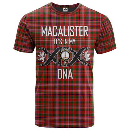 Printivon MacAlister Modern Clan DNA In Me Tartan Crest T Shirt