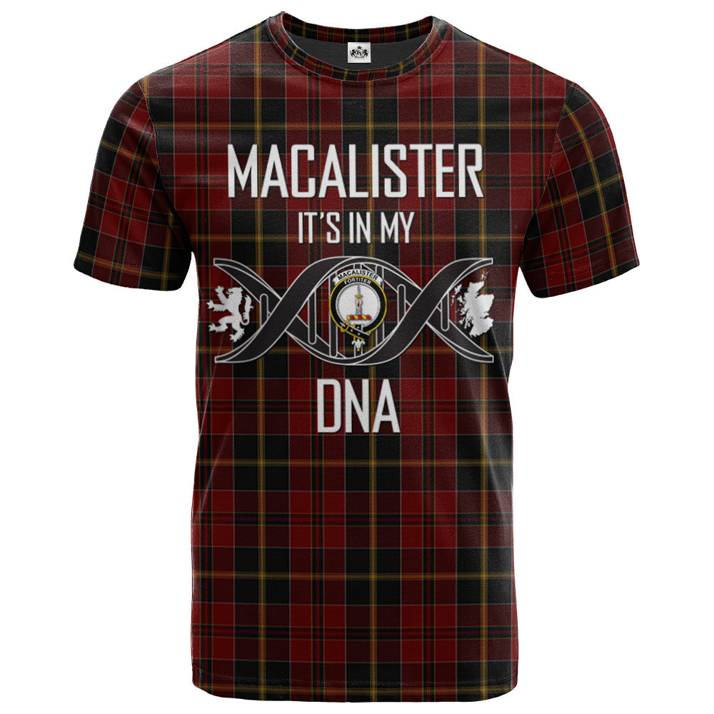 Printivon MacAlister of Skye Clan DNA In Me Tartan Crest T Shirt