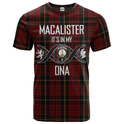 Printivon MacAlister of Skye Clan DNA In Me Tartan Crest T Shirt