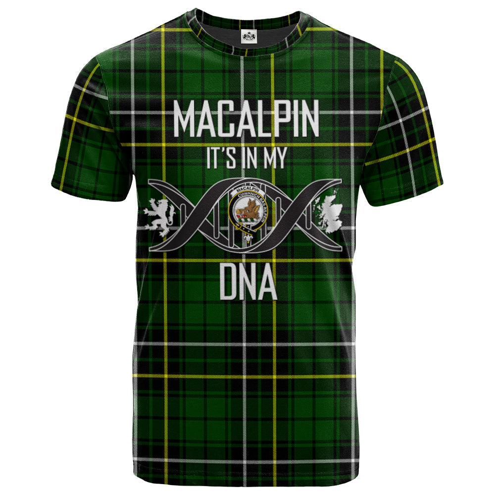 Printivon MacAlpin (MacAlpine) Modern Clan DNA In Me Tartan Crest T Shirt