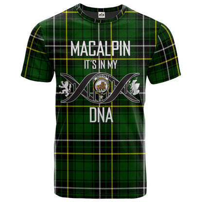 Printivon MacAlpin (MacAlpine) Modern Clan DNA In Me Tartan Crest T Shirt