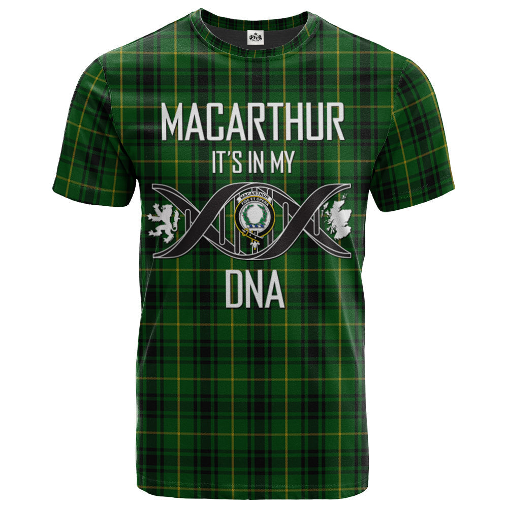 Printivon MacArthur Clan DNA In Me Tartan Crest T Shirt