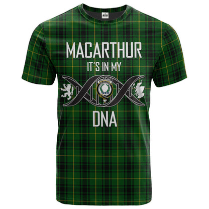 Printivon MacArthur Clan DNA In Me Tartan Crest T Shirt