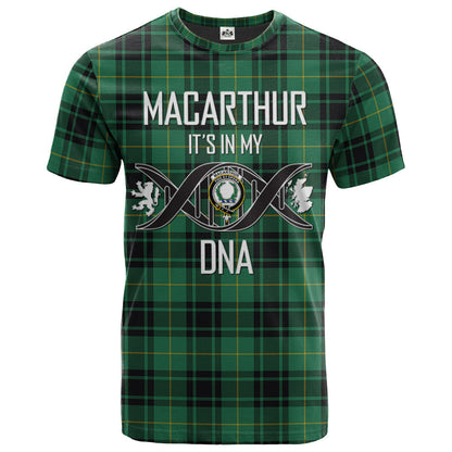 Printivon MacArthur Ancient Clan DNA In Me Tartan Crest T Shirt