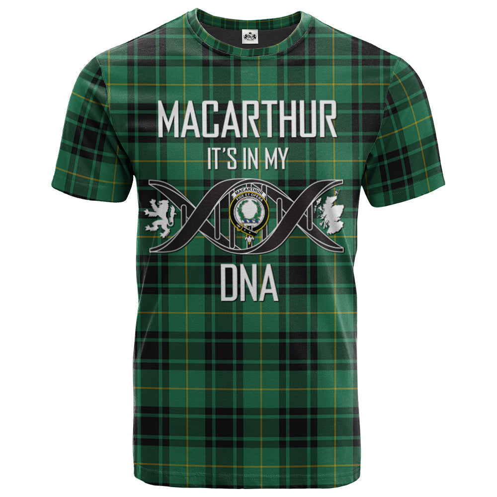 Printivon MacArthur Ancient Clan DNA In Me Tartan Crest T Shirt