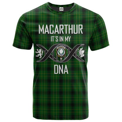 Printivon MacArthur Highland Clan DNA In Me Tartan Crest T Shirt
