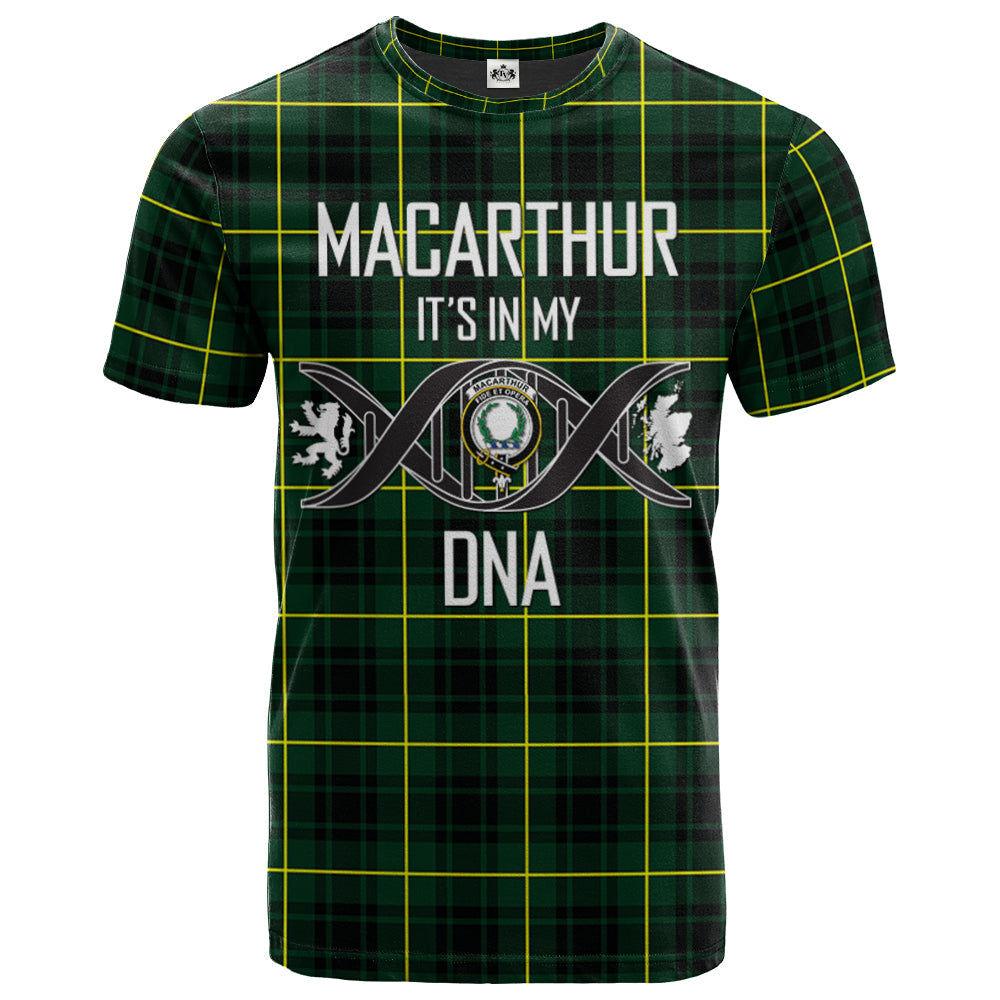 Printivon MacArthur Modern Clan DNA In Me Tartan Crest T Shirt