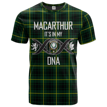 Printivon MacArthur Modern Clan DNA In Me Tartan Crest T Shirt