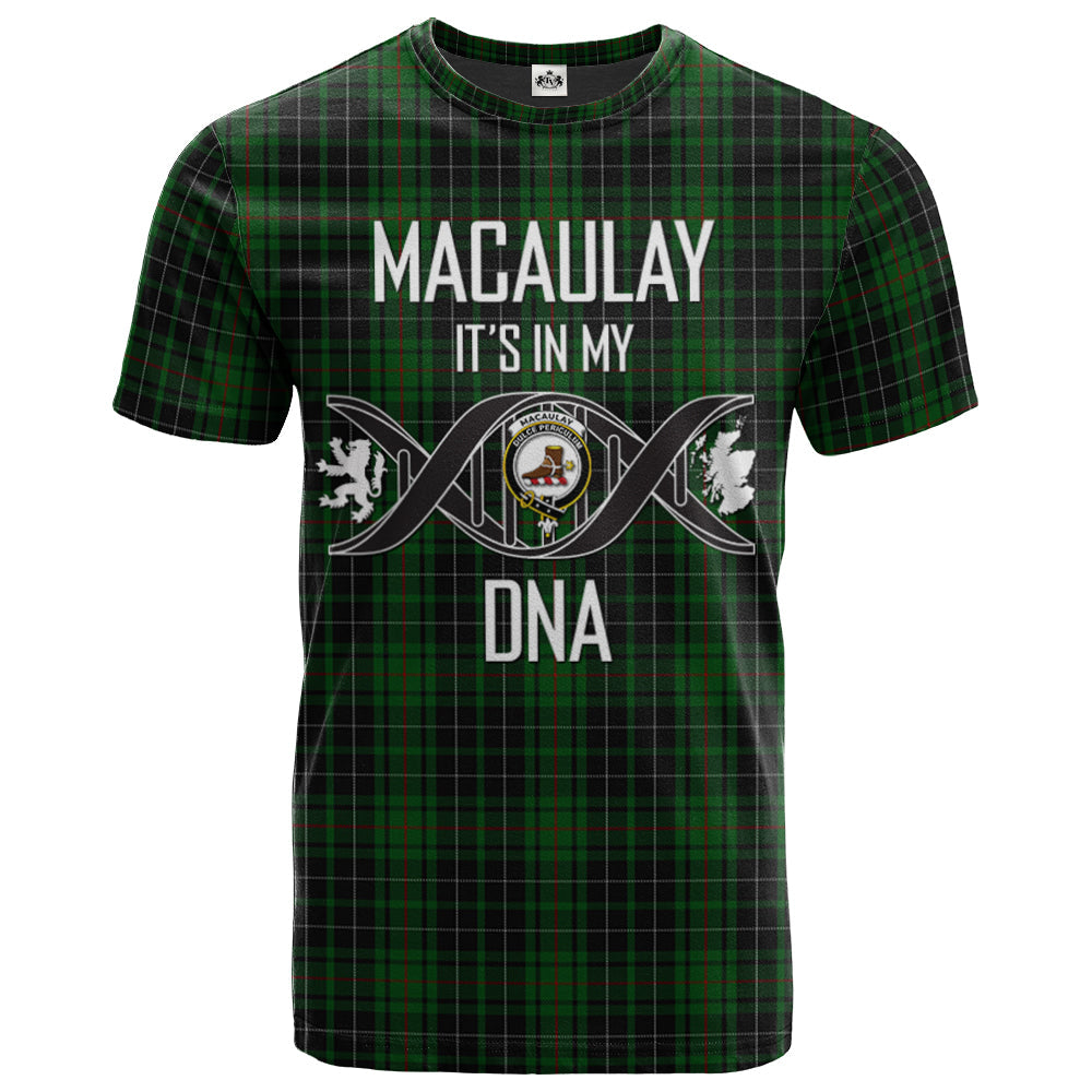 Printivon MacAulay Hunting Clan DNA In Me Tartan Crest T Shirt