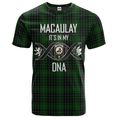 Printivon MacAulay Hunting Clan DNA In Me Tartan Crest T Shirt