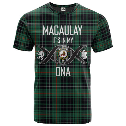 Printivon MacAulay Hunting Ancient Clan DNA In Me Tartan Crest T Shirt