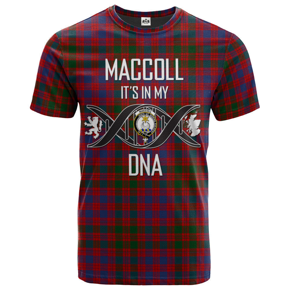 Printivon MacColl Ancient Clan DNA In Me Tartan Crest T Shirt