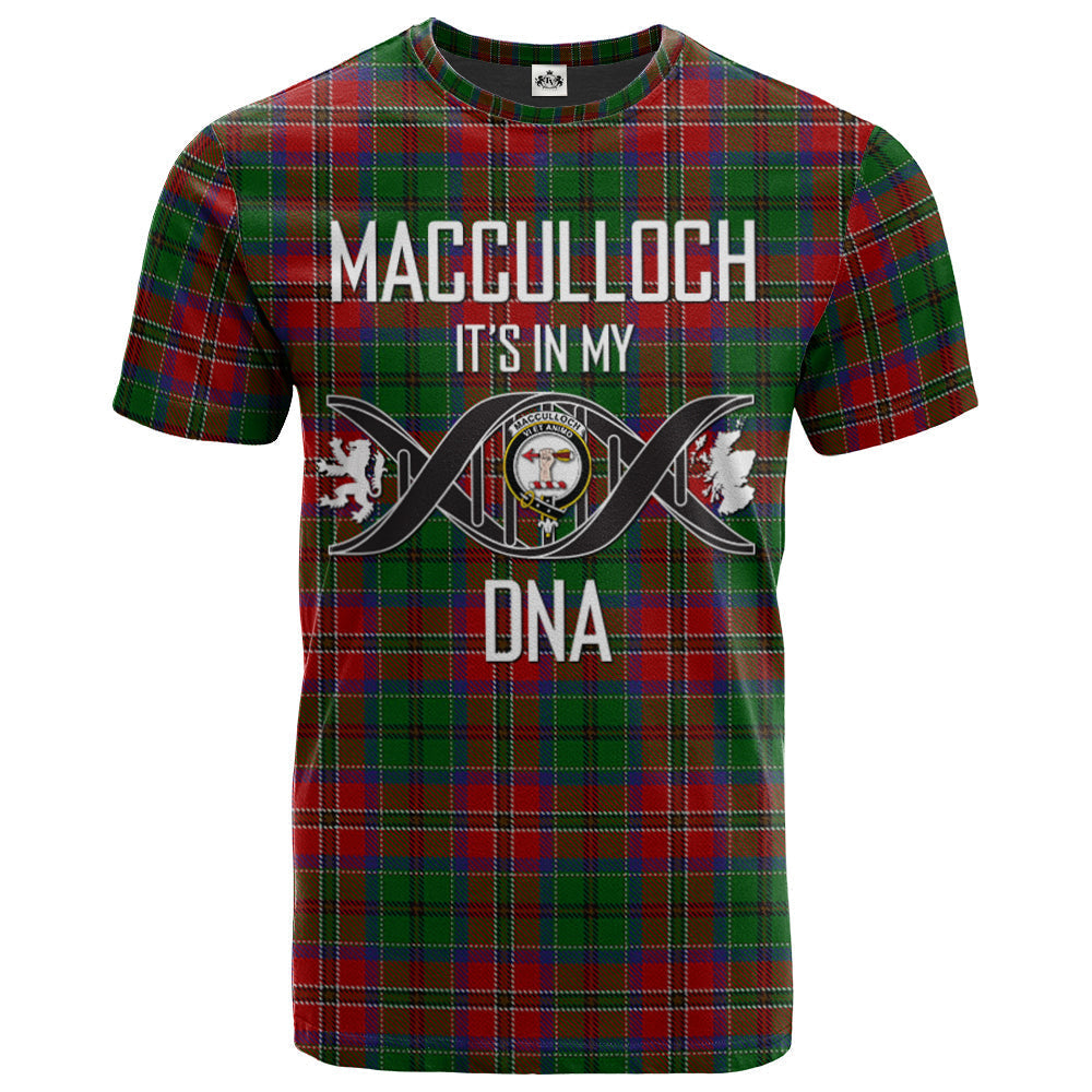 Printivon MacCulloch Clan DNA In Me Tartan Crest T Shirt