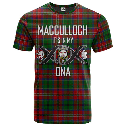 Printivon MacCulloch Clan DNA In Me Tartan Crest T Shirt