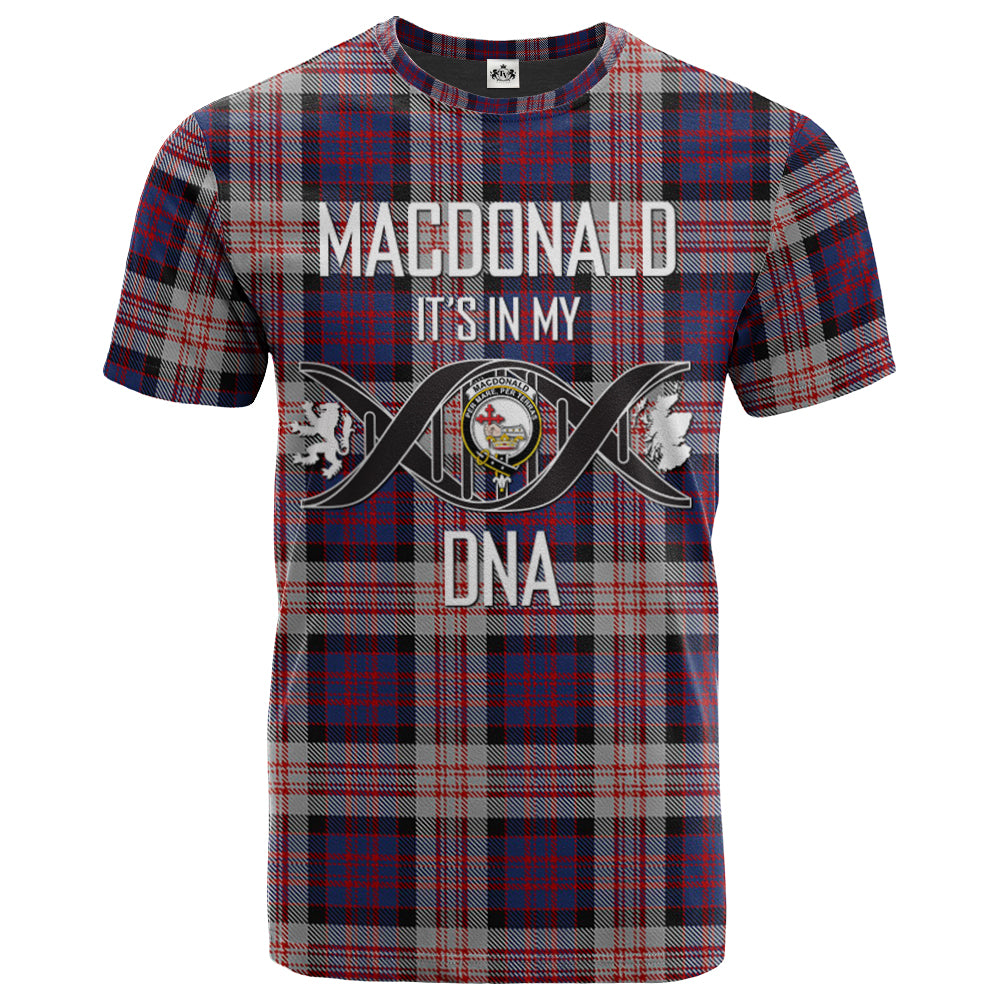 Printivon MacDonald Pattern of Plaids Clan DNA In Me Tartan Crest T Shirt