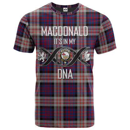 Printivon MacDonald Pattern of Plaids Clan DNA In Me Tartan Crest T Shirt
