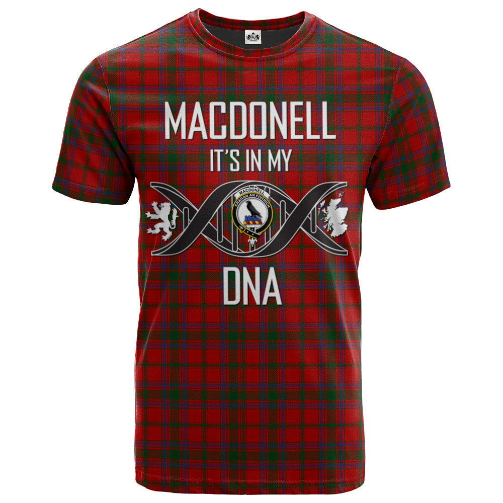 Printivon MacDonell of Glengarry 04 Clan DNA In Me Tartan Crest T Shirt
