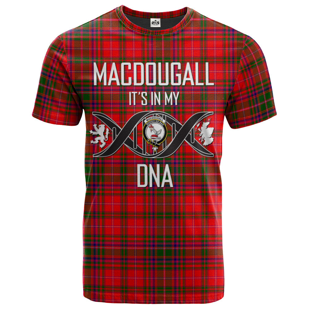 Printivon MacDougall Modern Clan DNA In Me Tartan Crest T Shirt
