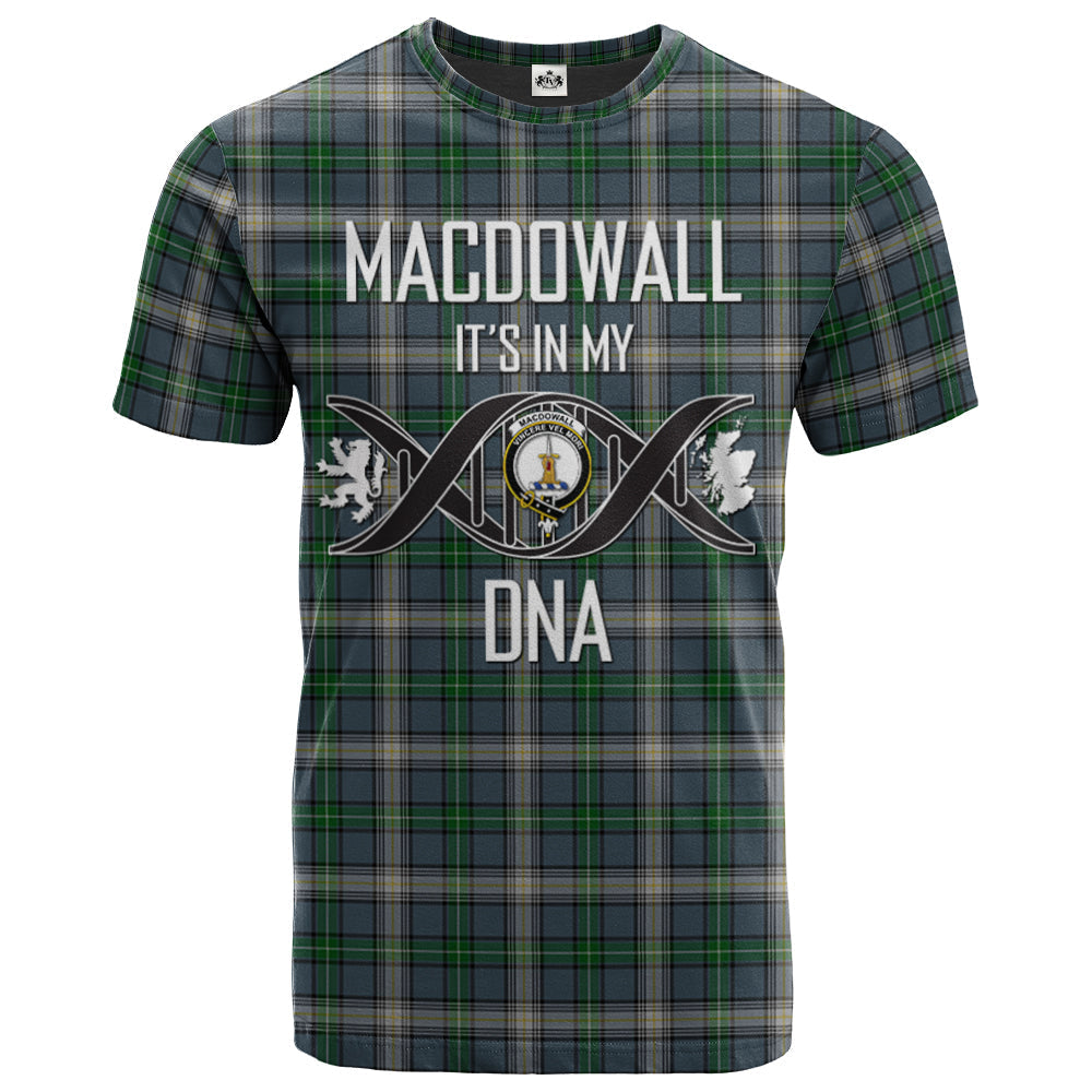 Printivon MacDowall Clan DNA In Me Tartan Crest T Shirt