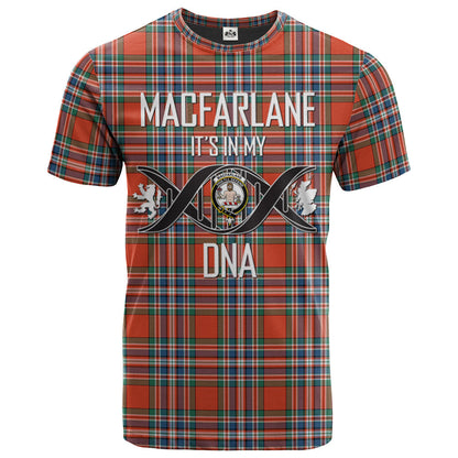 Printivon MacFarlane Ancient Clan DNA In Me Tartan Crest T Shirt