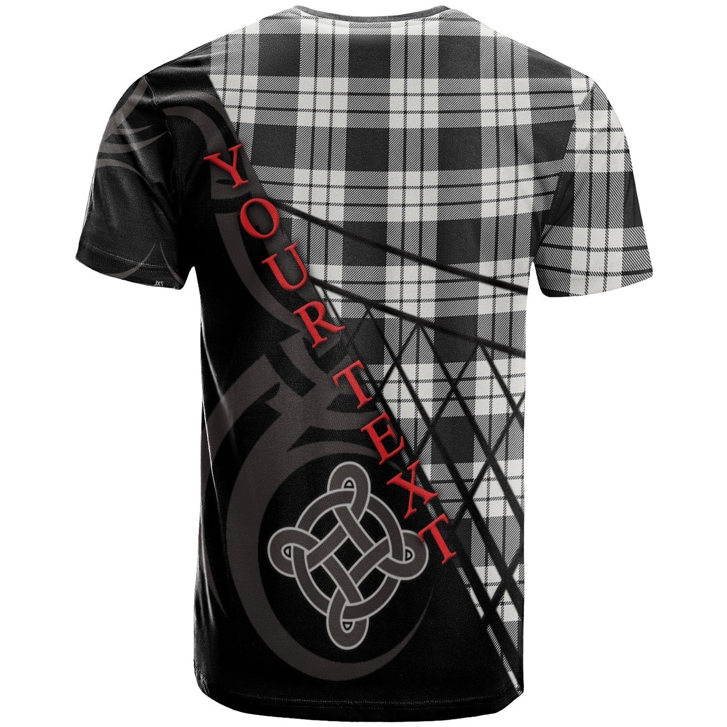 Printivon MacFarlane Black White Ancient T Shirt Pattern Celtic