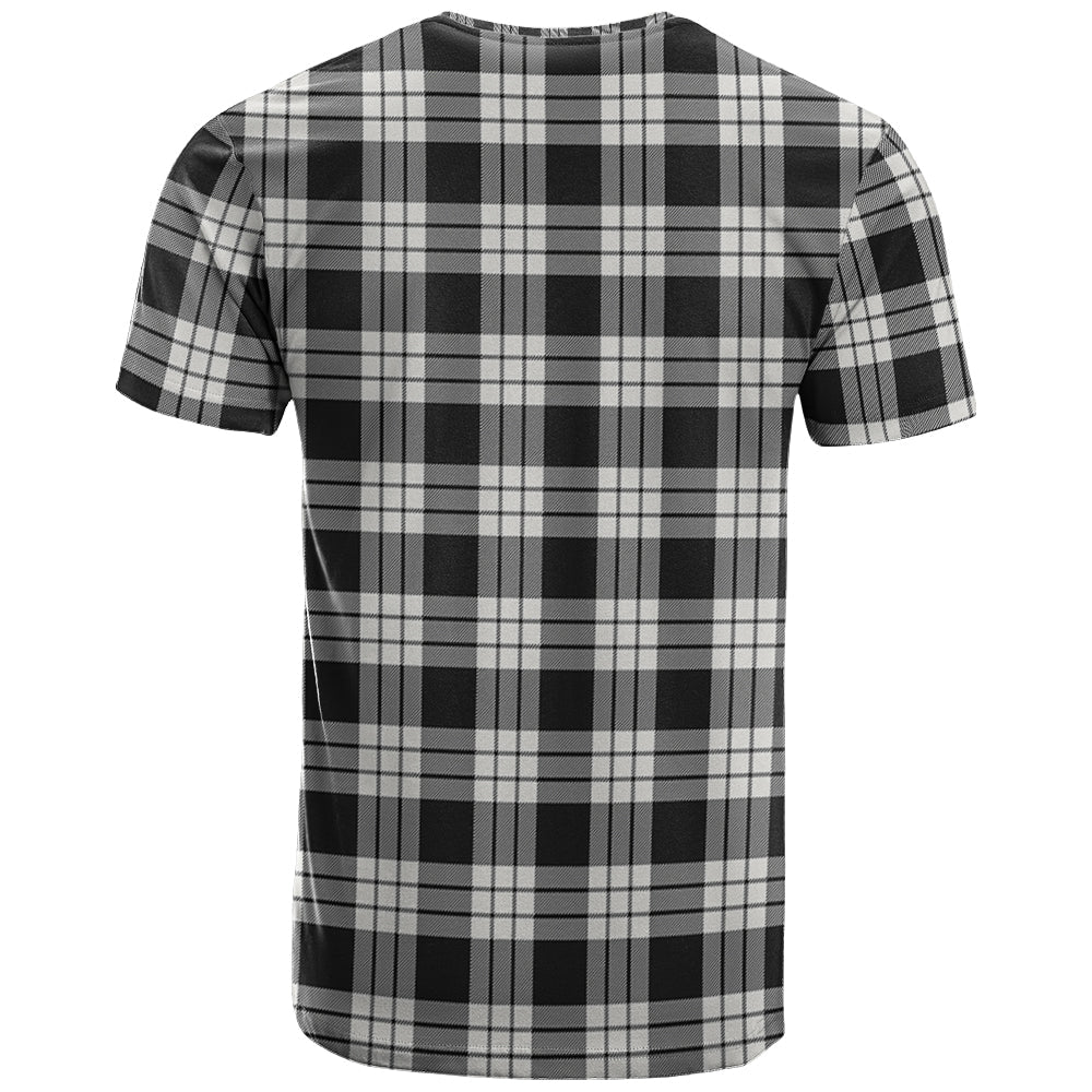 Printivon MacFarlane Black White Ancient Clan DNA In Me Tartan Crest T Shirt