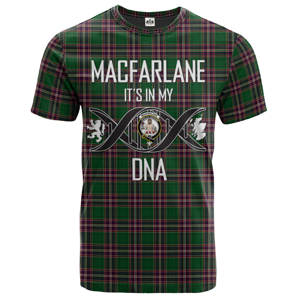 Printivon MacFarlane Hunting Clan DNA In Me Tartan Crest T Shirt