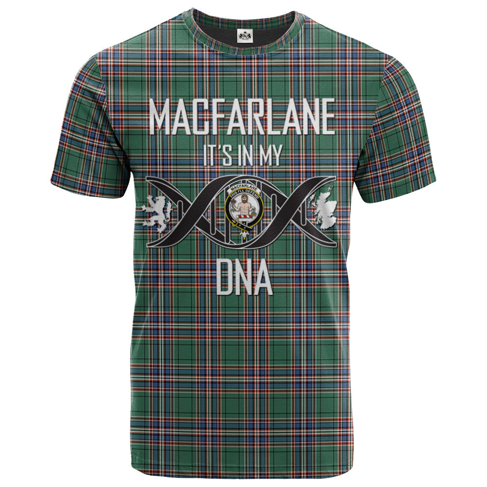 Printivon MacFarlane Hunting Ancient Clan DNA In Me Tartan Crest T Shirt