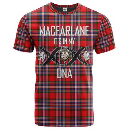 Printivon MacFarlane Modern Clan DNA In Me Tartan Crest T Shirt