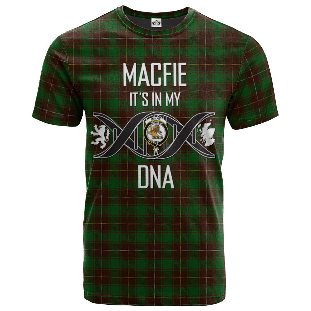 Printivon MacFie Hunting Clan DNA In Me Tartan Crest T Shirt