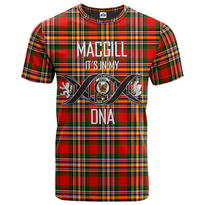 Printivon MacGill Modern Clan DNA In Me Tartan Crest T Shirt