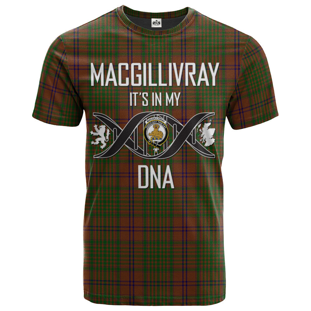 Printivon MacGillivray Hunting Clan DNA In Me Tartan Crest T Shirt